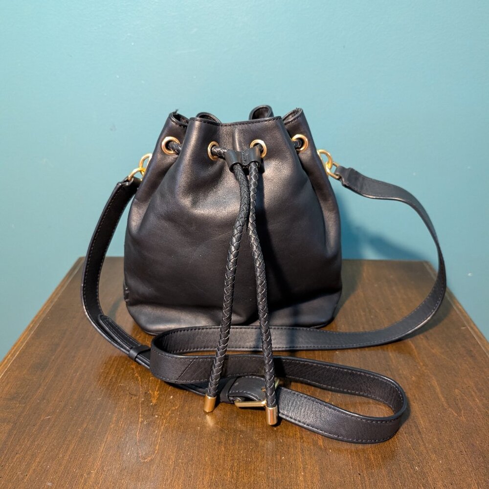 Leather Cole Haan Black Bucket Crossbody Bag
